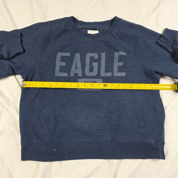 American Eagle Womens Large Blue Sweatshirt Eagle NYC Graphic Crewneck Casual - Picture 6 of 9